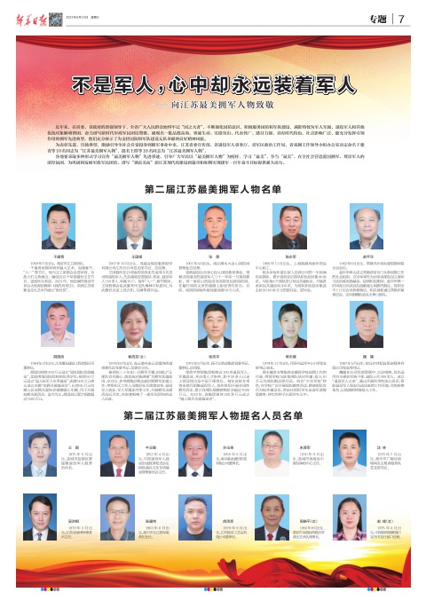 江苏最美拥军人物（2023）